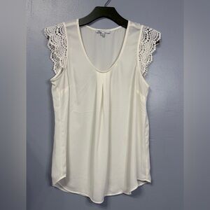 #10)  DR2 White Blouse with Lace Sleeves